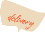 A text bubble advertising delivery